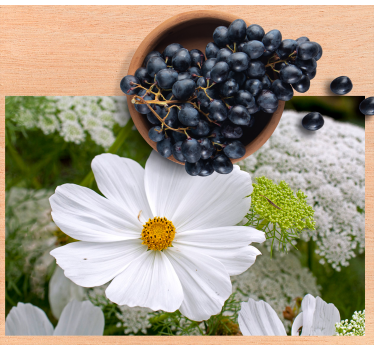 Spisebrikke original elegant hvit blomst - Tenstickers