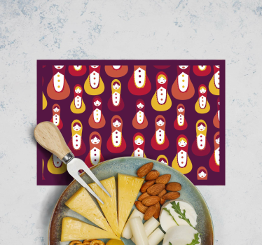 Spisebrikke original fargerik matryoshka mønster - Tenstickers