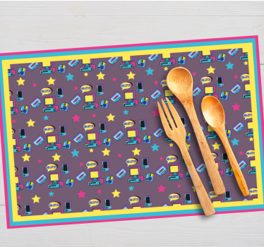 Spisebrikke original fargerik stjernehimmelprint - Tenstickers