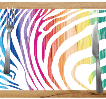 Spisebrikke original fargerike sebra-striper - Tenstickers
