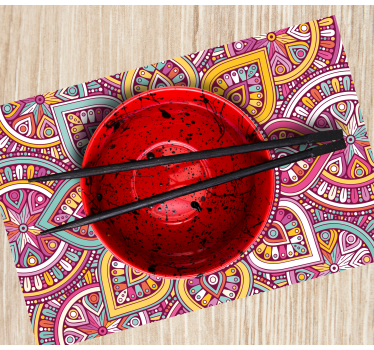 Spisebrikke original fargerikt mandala mønster - Tenstickers