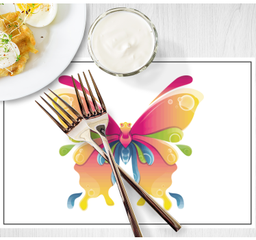 Spisebrikke original fargerikt sommerfuglmotiv - Tenstickers
