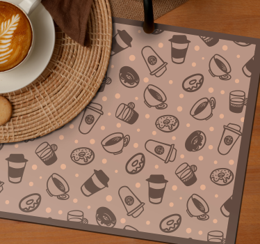 Spisebrikke original kaffekopp mønster - Tenstickers