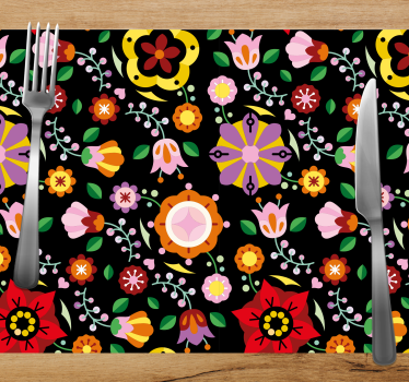 Spisebrikke original livlig blomsterinspirasjon - Tenstickers