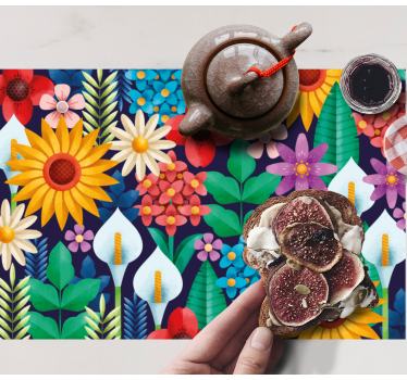 Spisebrikke original livlig blomsteroppsats - Tenstickers