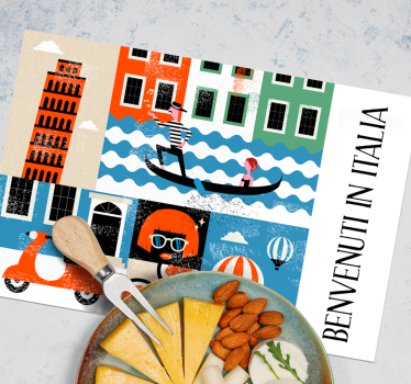 Spisebrikke original livlig italiensk scene - Tenstickers