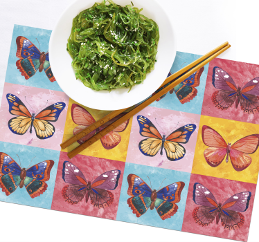 Spisebrikke original livlig sommerfugl emblem - Tenstickers