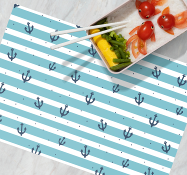 Spisebrikke original med ankerstriper - Tenstickers