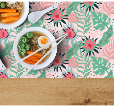 Spisebrikke original med blomster tropisk mønster - Tenstickers