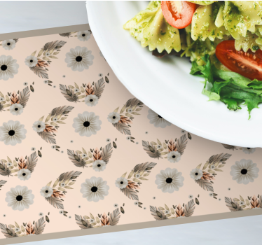 Spisebrikke original med blomsterbladmotiv - Tenstickers