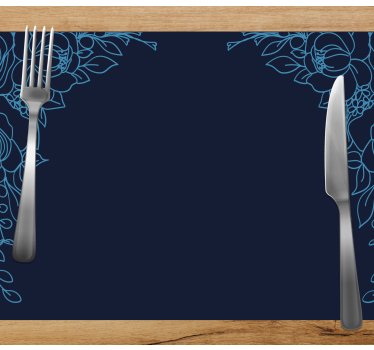 Spisebrikke original med blomsterkantdesign - Tenstickers