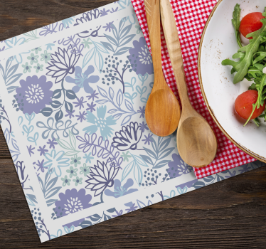 Spisebrikke original med blomstermønster overflate - Tenstickers