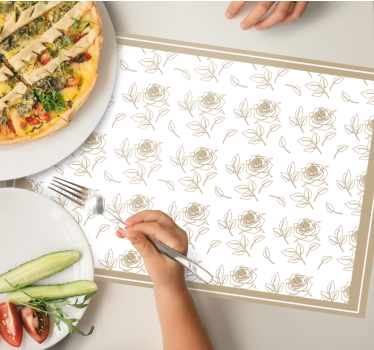 Spisebrikke original med blomstermønsterkant - Tenstickers