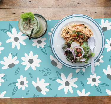 Spisebrikke original med blomstertrykk - Tenstickers