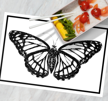 Spisebrikke original med elegant sommerfuglillustrasjon - Tenstickers