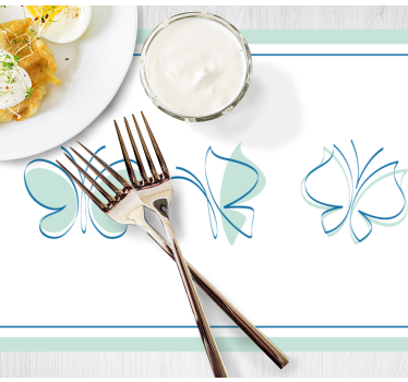 Spisebrikke original med elegante sommerfuglmotiver - Tenstickers