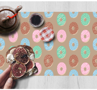 Spisebrikke original med livlig donutsmotiv - Tenstickers