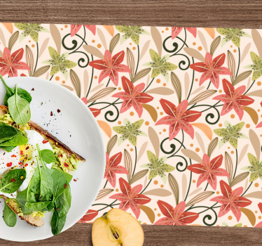 Spisebrikke original med livlige blomster - Tenstickers