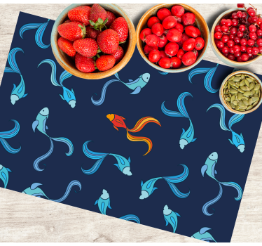 Spisebrikke original med livlige fiskemotiver - Tenstickers