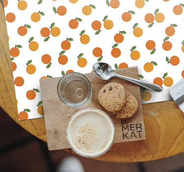 Spisebrikke original med oransje fruktmønster - Tenstickers