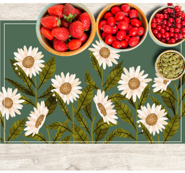 Spisebrikke original med tusenfryd blomsterdesign - Tenstickers
