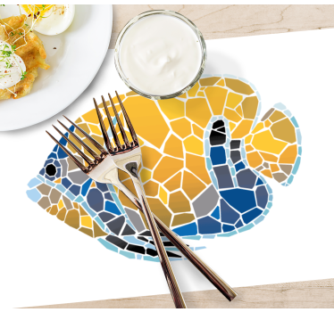 Spisebrikke original mosaikkfisk illustrasjon - Tenstickers