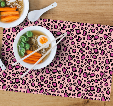 Spisebrikke original rosa leopardmønster - Tenstickers
