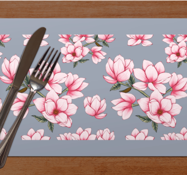 Spisebrikke original rosa magnolia blomstermønster - Tenstickers