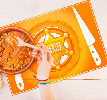 Spisebrikke original sheriffstjerne tema - Tenstickers