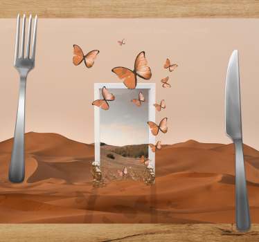 Spisebrikke original sommerfugler i ramme - Tenstickers