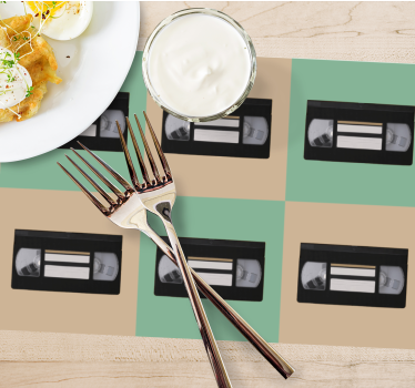 Spisebrikke original vintage vhs båndmønster - Tenstickers