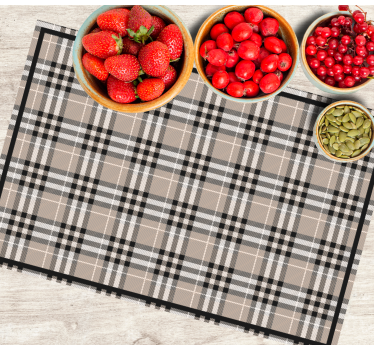 Tradisjonelt skotsk grå tartan mønster originale spisebrikke - Tenstickers
