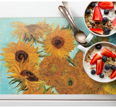 Van goghs solsikker blomsterbordmatter - Tenstickers