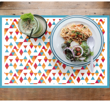 Vibrant geometrisk oppsett spisebrikke original - Tenstickers