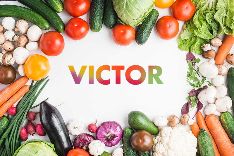 Tilpasses navn med grønnsaker spisebrikker - Tenstickers