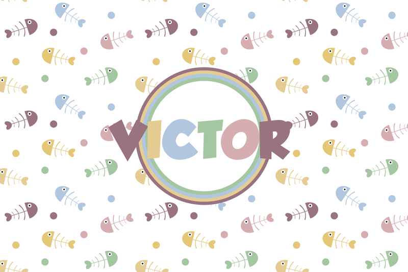 Fiskebein og navnekort - Tenstickers