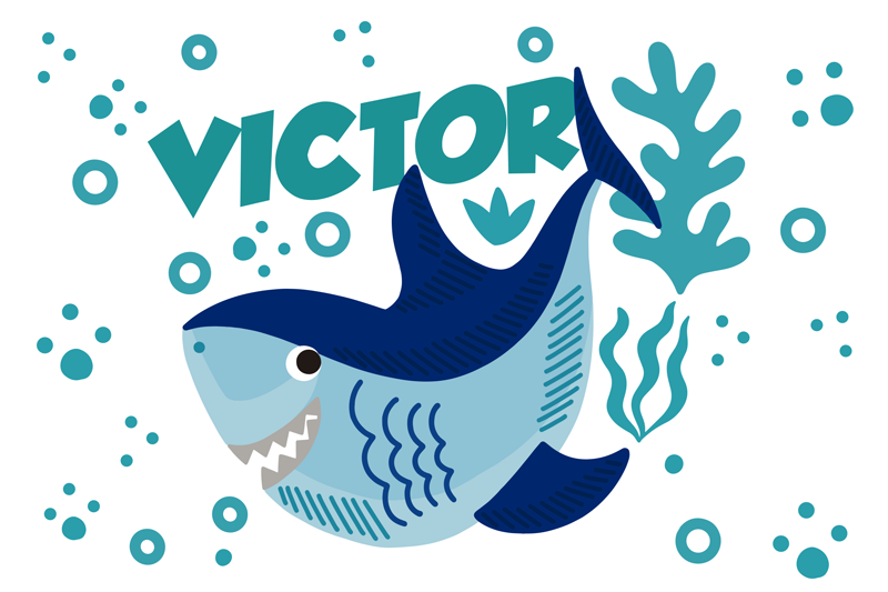 Baby hai med navn spisebrikker - Tenstickers