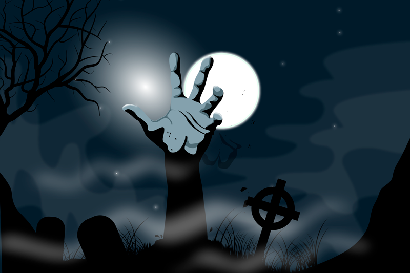 Spisebrikke halloween skummel gravlund scene - Tenstickers