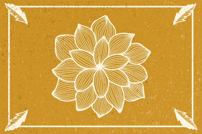 Spisebrikke original med elegant botanisk mønster - Tenstickers