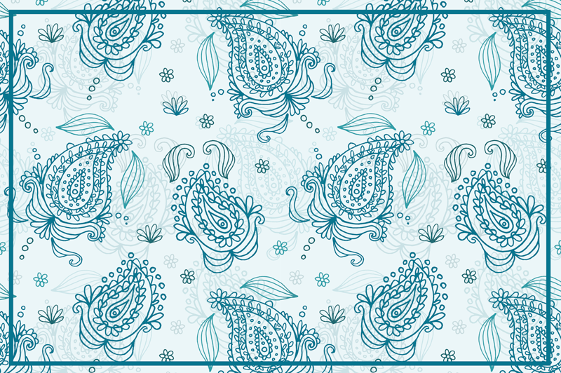 Blomster paisley spisebrikker - Tenstickers