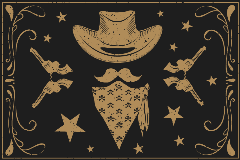 Spisebrikke original med cowboytema - Tenstickers