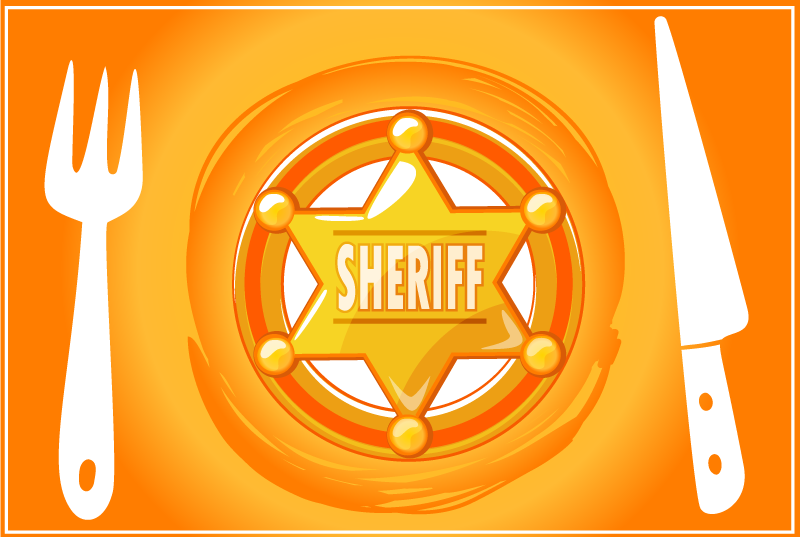 Spisebrikke original sheriffstjerne tema - Tenstickers