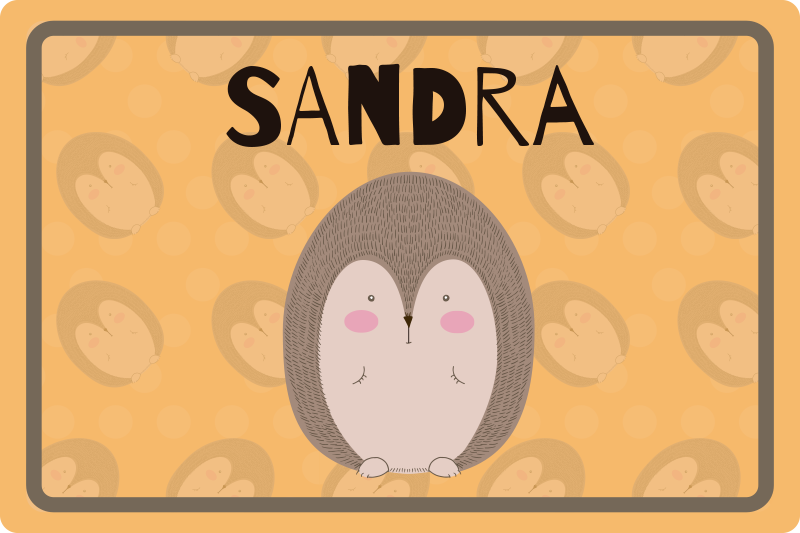 Spisebrikke spedbarn med søt pinnsvinillustrasjon - Tenstickers