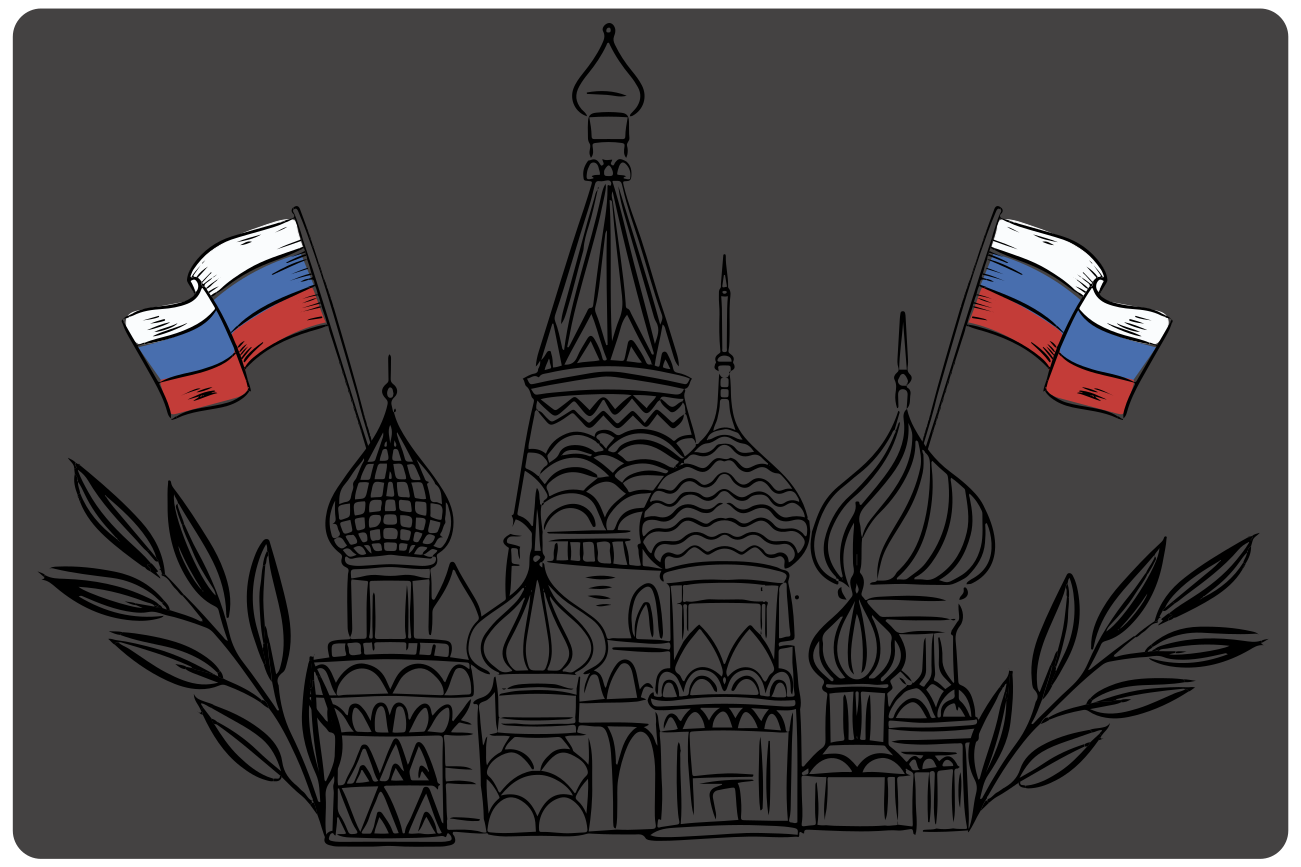 Spisebrikke original russiske arkitektoniske silhuetter - Tenstickers