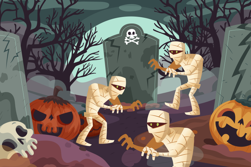 Skumle mumier halloween spisebrikker - Tenstickers