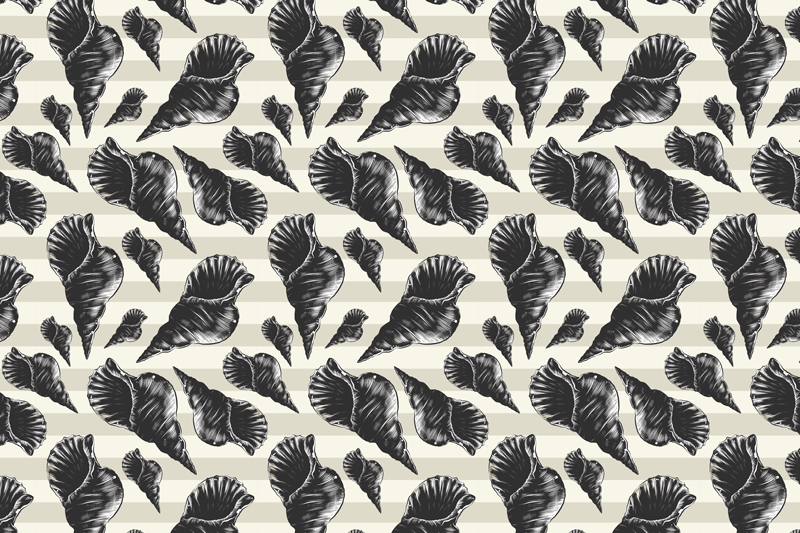 Elegante skallmotiver spisebrikke moderne - Tenstickers