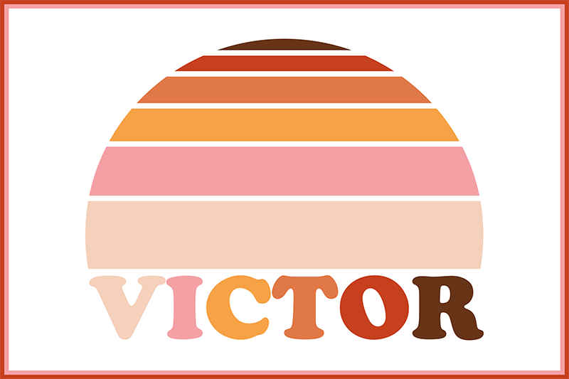 70-tallssolen med navnepersonlige spisebrikker - Tenstickers