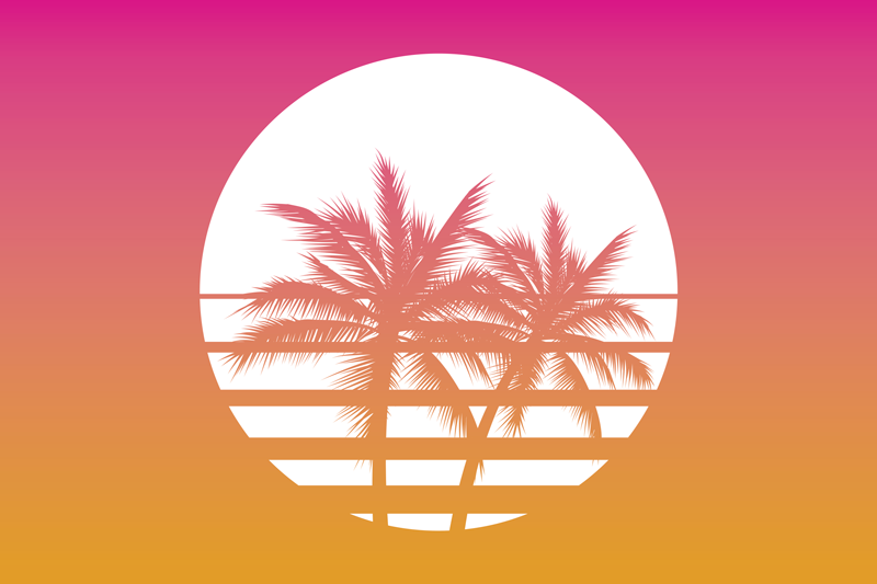 Palm tree twilight spisebrikke original - Tenstickers