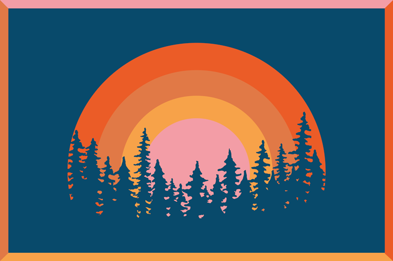 Vibrant regnbuelandskap spisebrikke original - Tenstickers