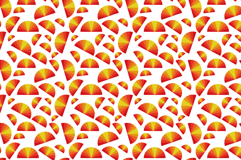 Spisebrikke original fargerike vifte mønstre - Tenstickers